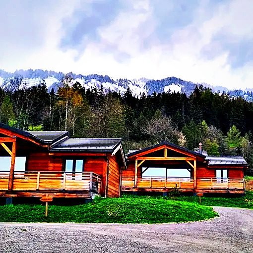 Chalet in Anzère im Sommer, umgeben von Wald und Bergwiesen